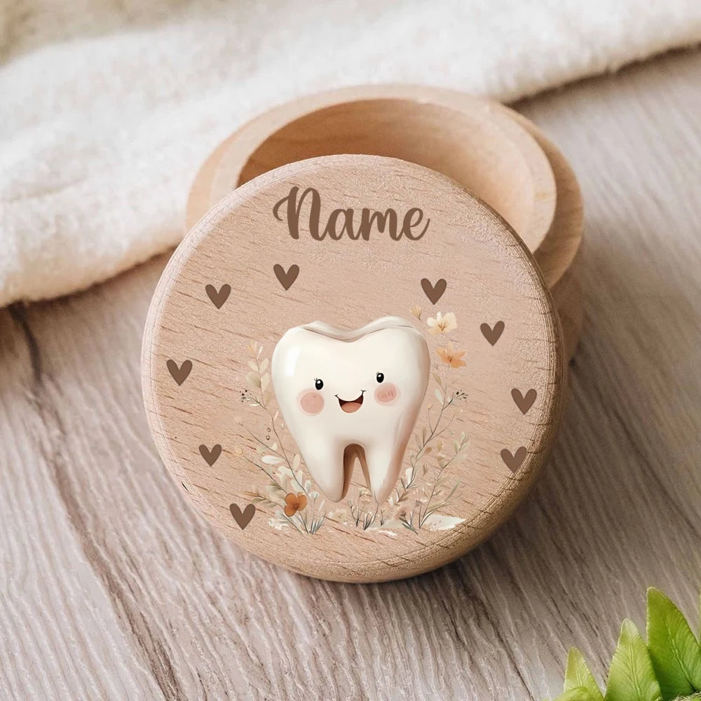 Personalized Wooden Baby Tooth Box