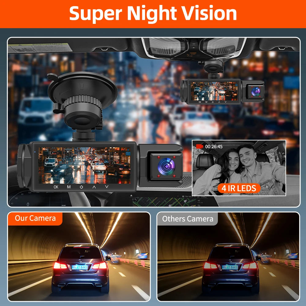 🎦 Triple Camera Dash Cam