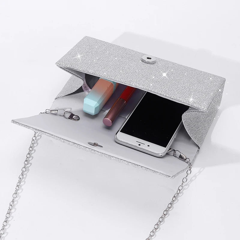 Glitter Envelope Clutch Bag