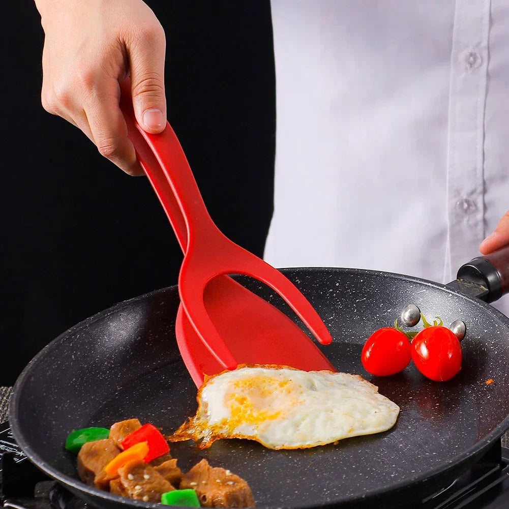2-in-1 Egg Flipper Spatula Tongs