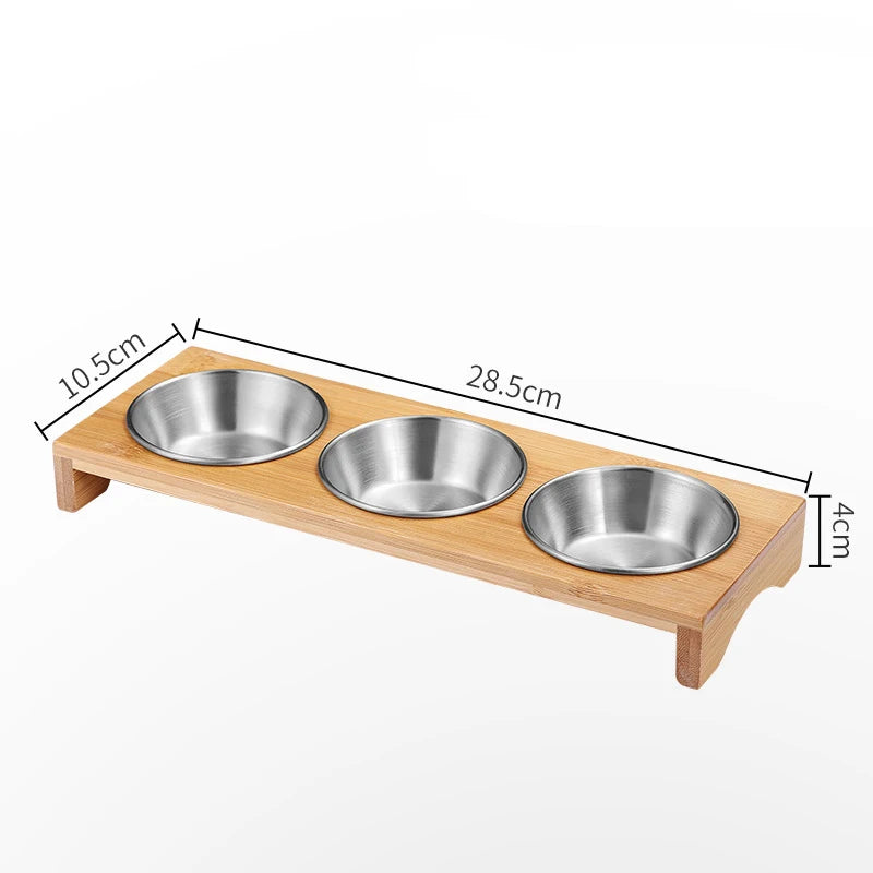 Bamboo Tray with Steel Dip Bowls