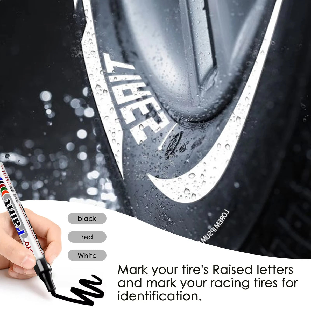 ✍️ White Tire Paint Marker Pen
