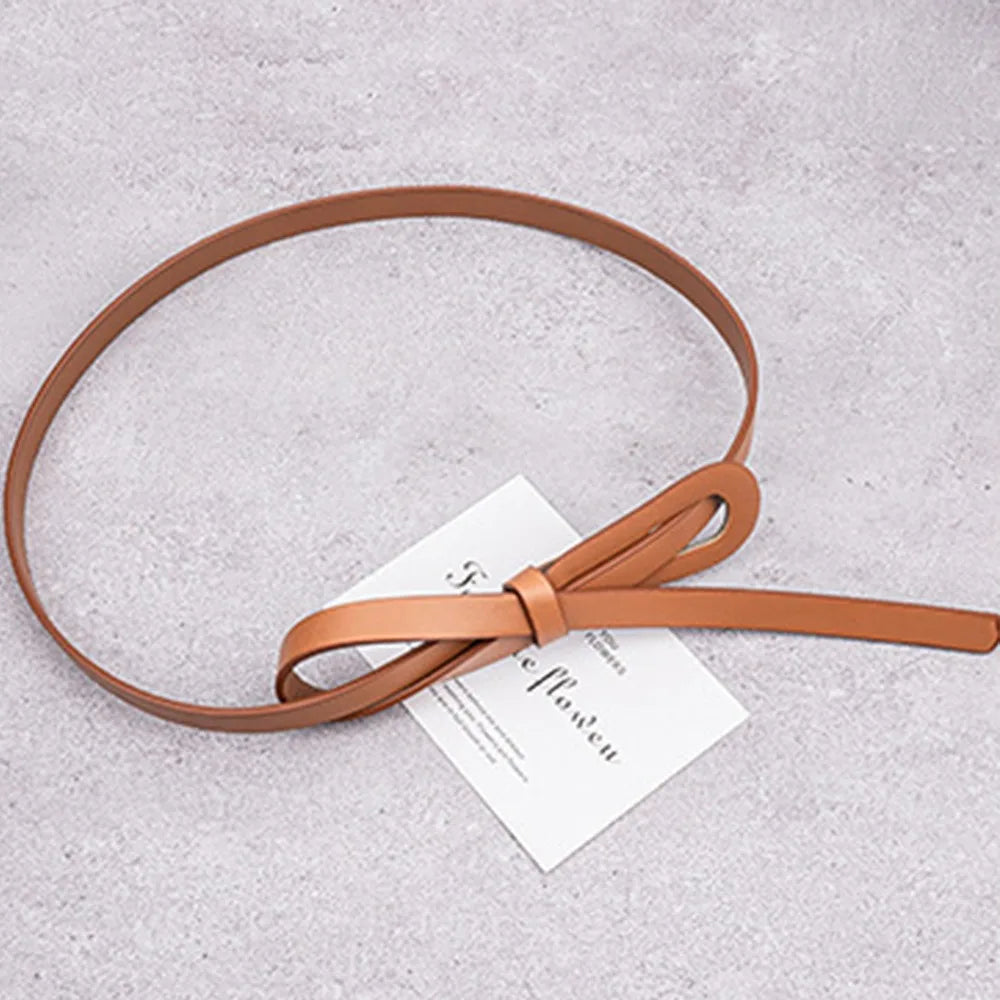 Women's Skinny Faux Leather Belt