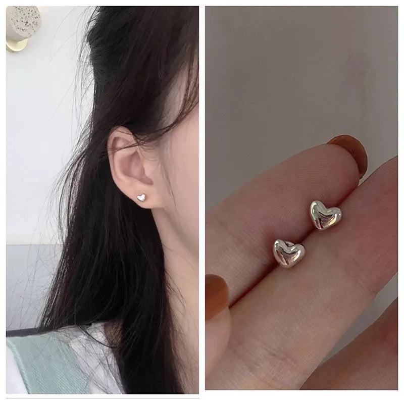 Tiny Metal Charm Stud Earrings