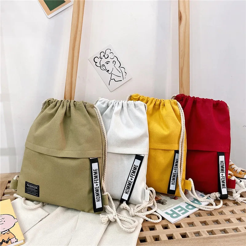 Simple Canvas Drawstring Bag