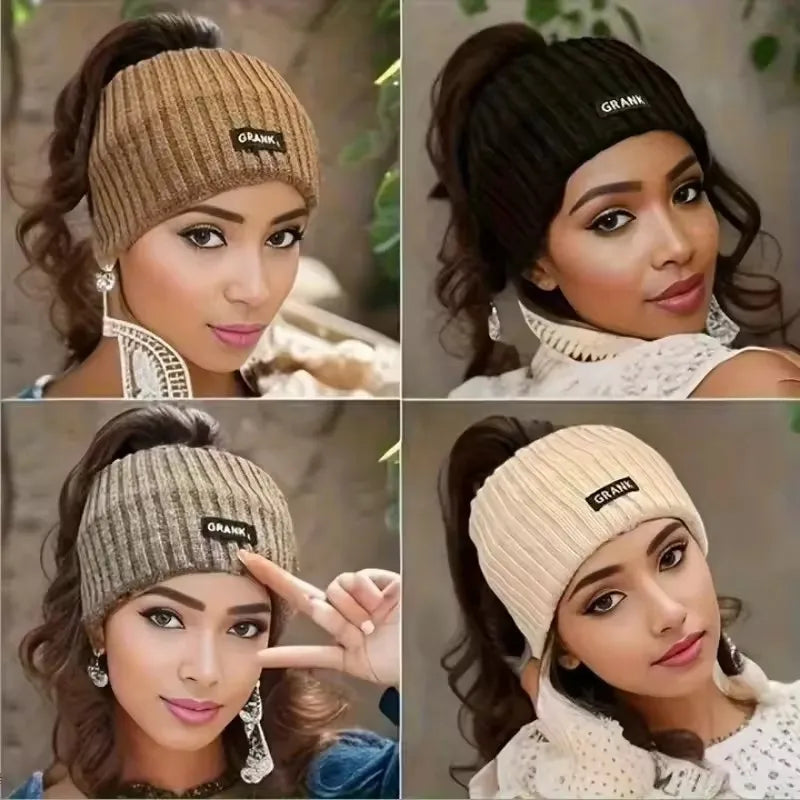 ربطة شعر تريكو عريضة نسائية