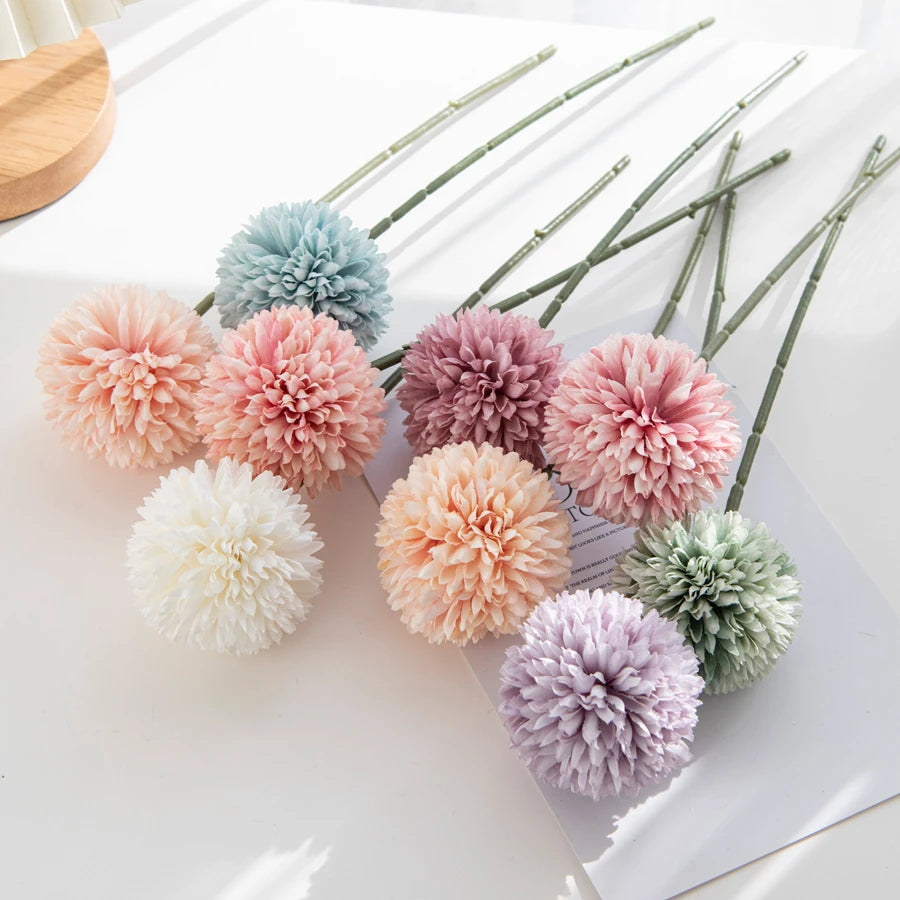 Silk Hydrangea Pompons