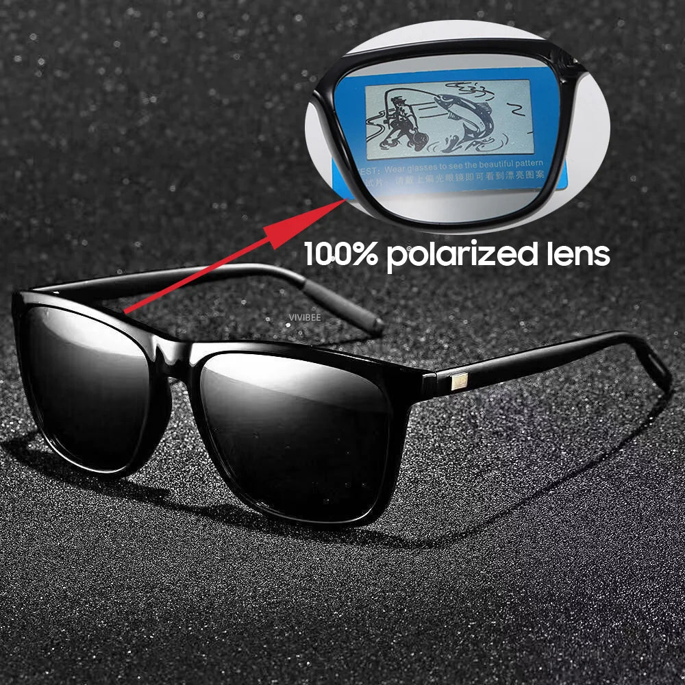 Blue Mirror Polarized Square Sunglasses
