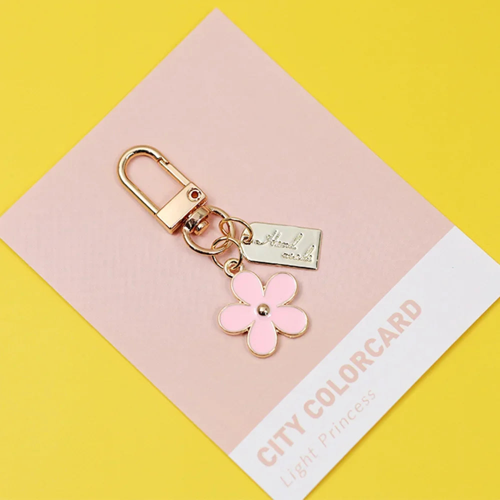 Enamel Cherry Blossom Keychain