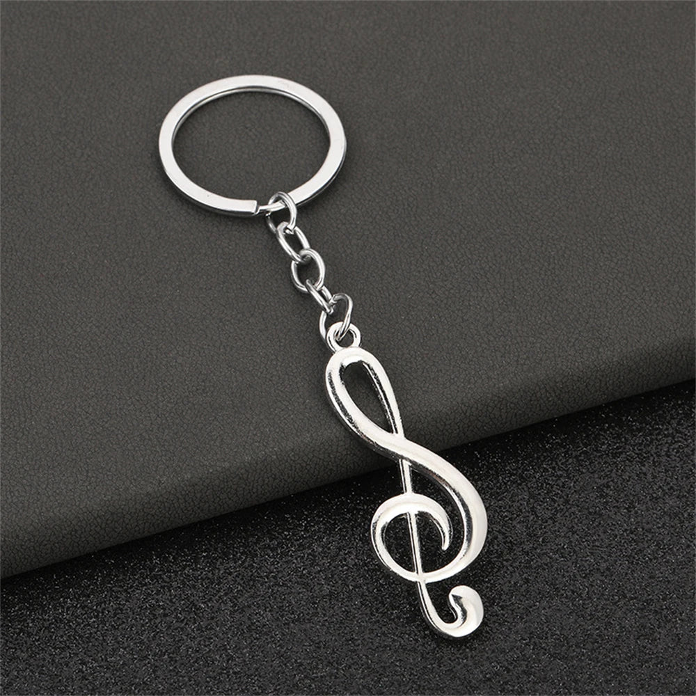 Metal Piano Note Keychain