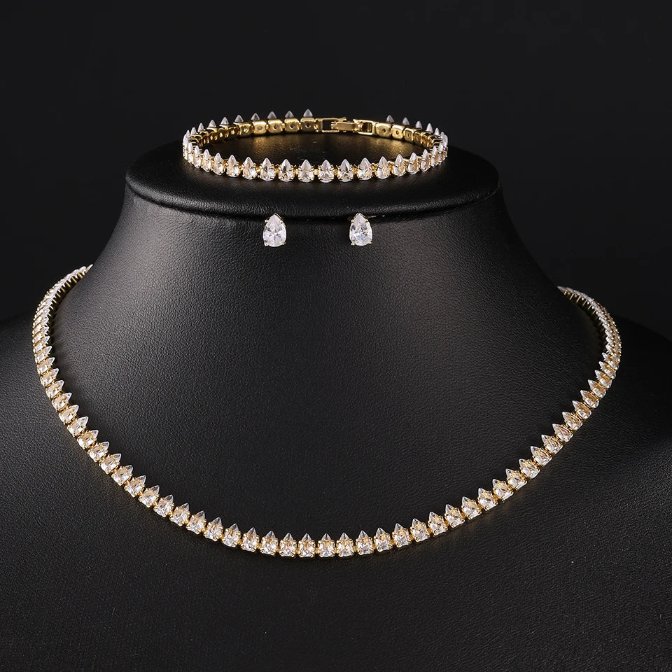 💎 ZAKOL Zircon Bridal Necklace Earrings Set