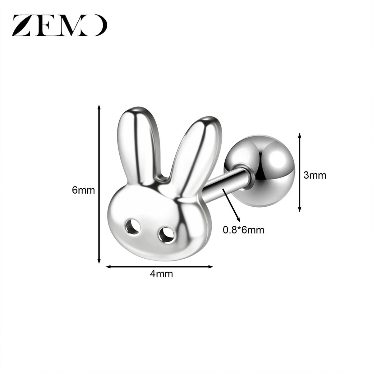 Cute Cartilage Stud Earring (20G, 1 Pc)