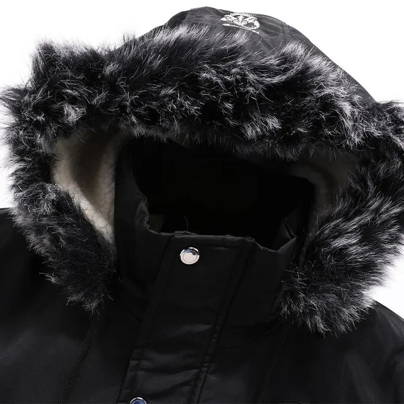 Men's Slim Fit Hooded Fleece Parka