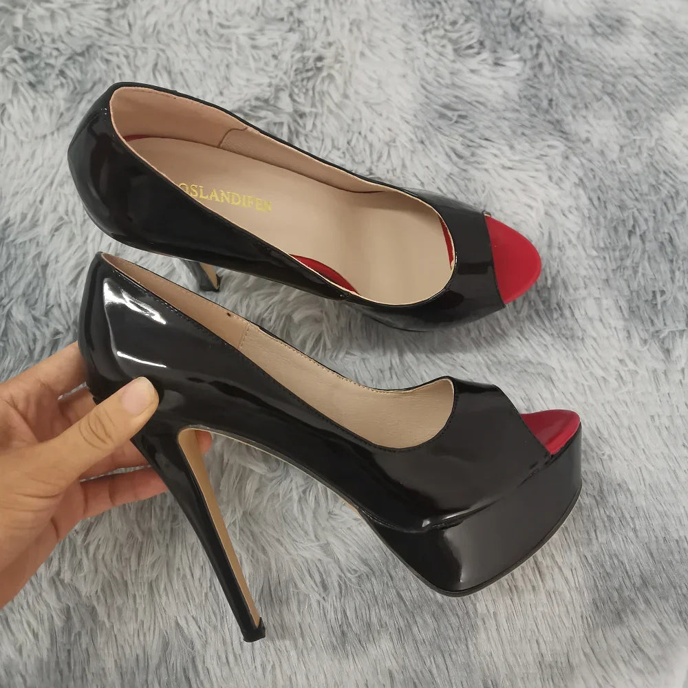 Women's 14cm Platform Peep-Toe Stiletto Heels