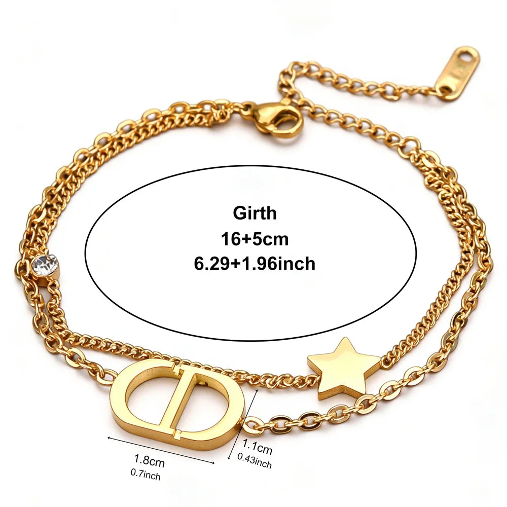 ⭐ Titanium Steel Letter Star Bracelet