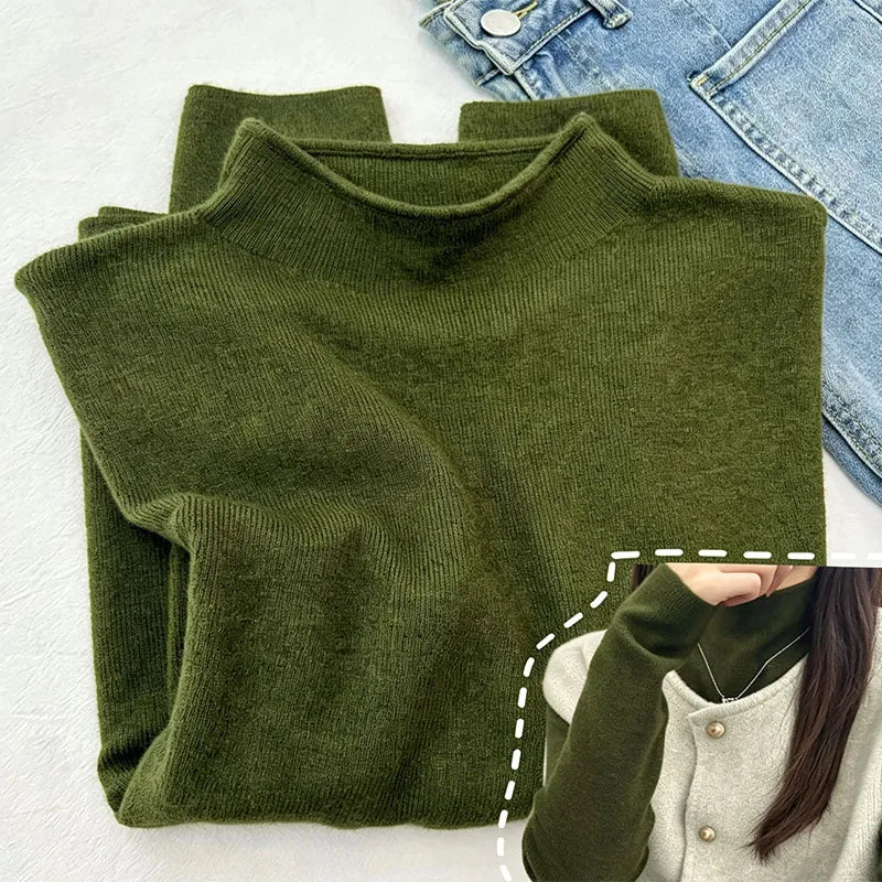 Mock Neck Soft Knit Pullover