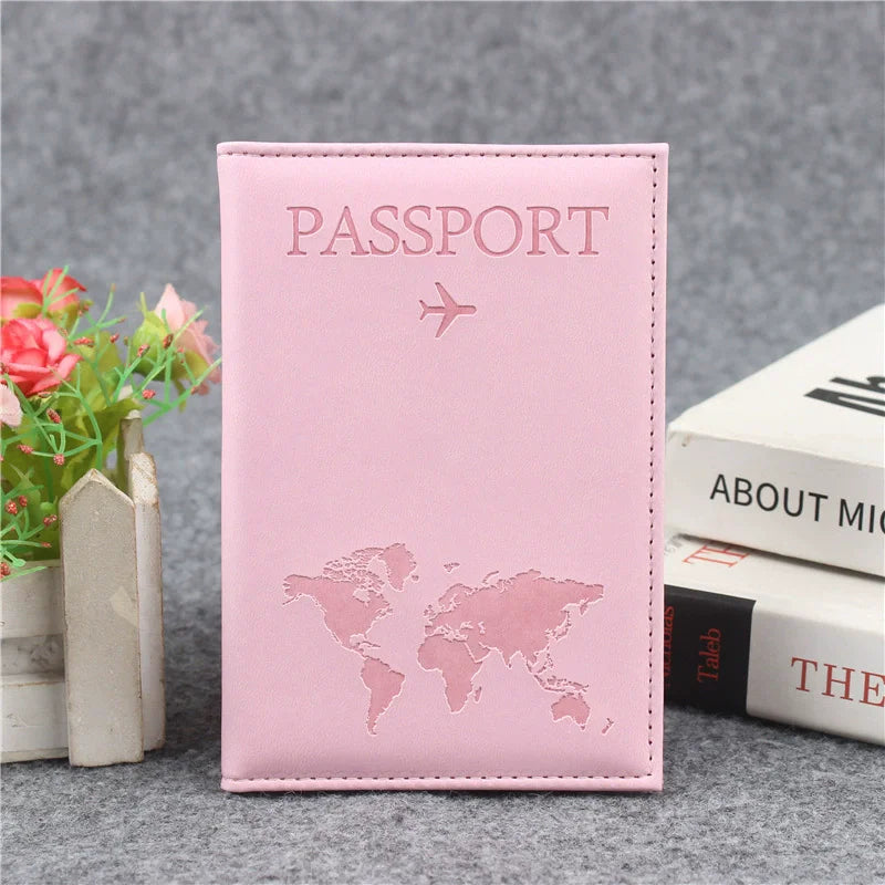 World Map Passport Cover