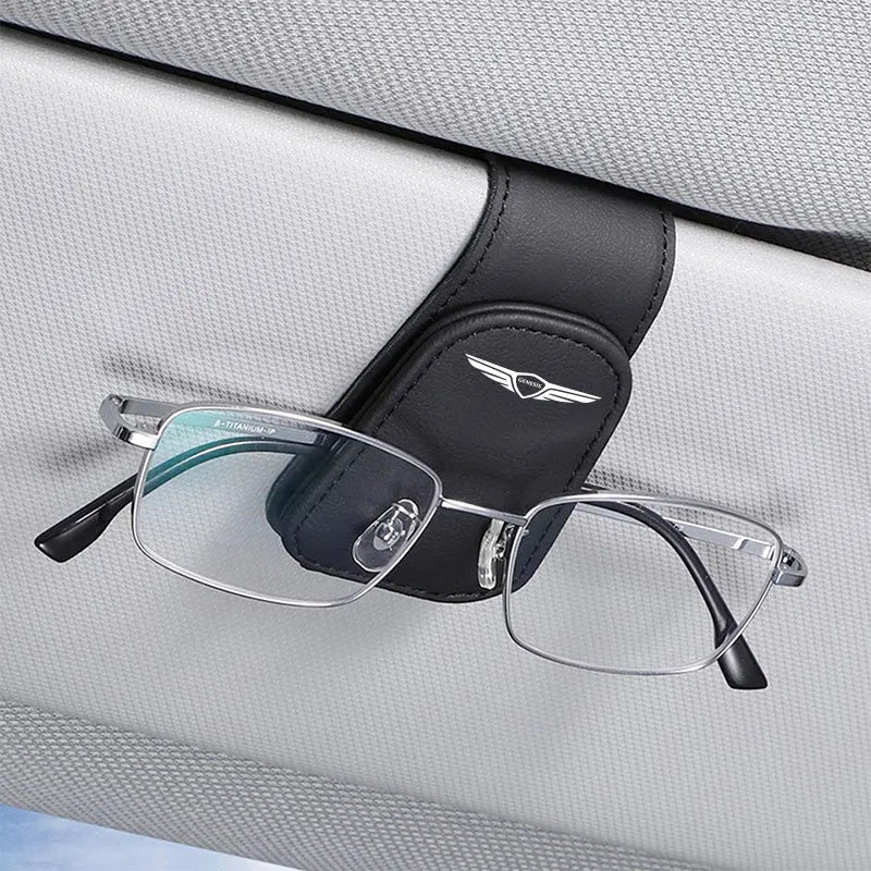 😎 Leather Sun Visor Glasses Clip