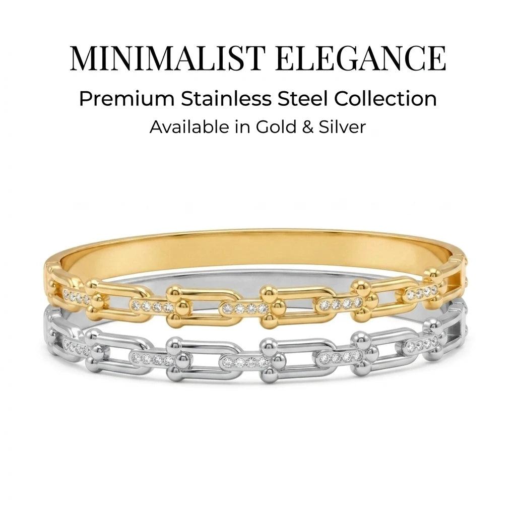 🐴 Horseshoe Zircon Bangle Bracelet