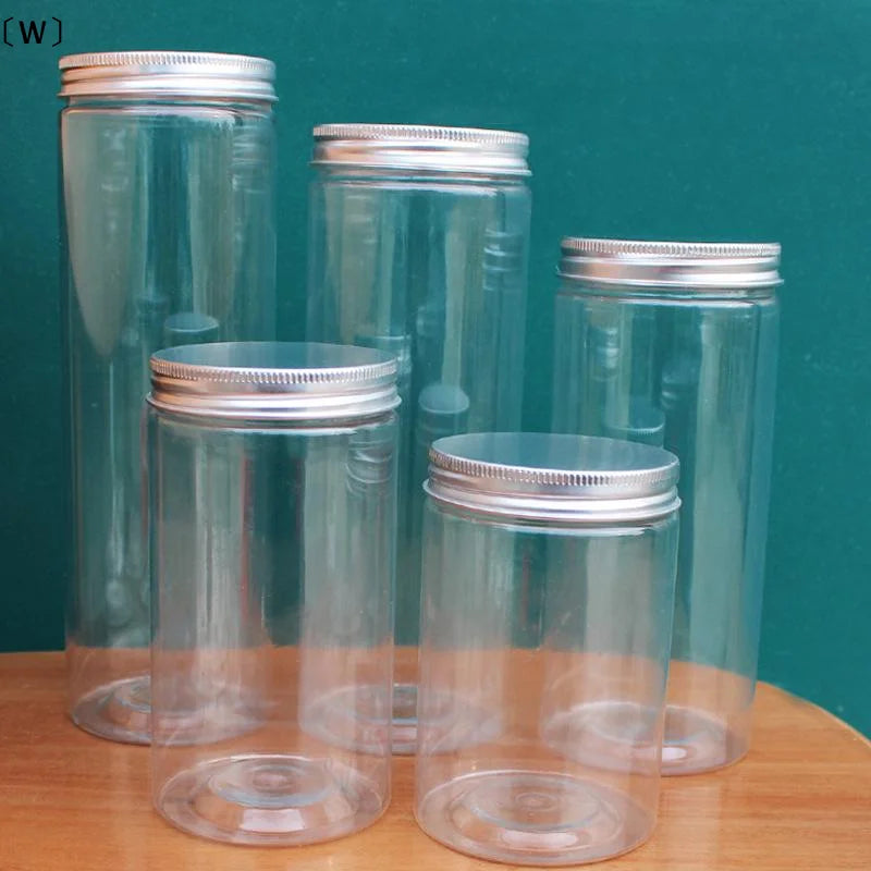 Aluminum Lid Clear Storage Jar