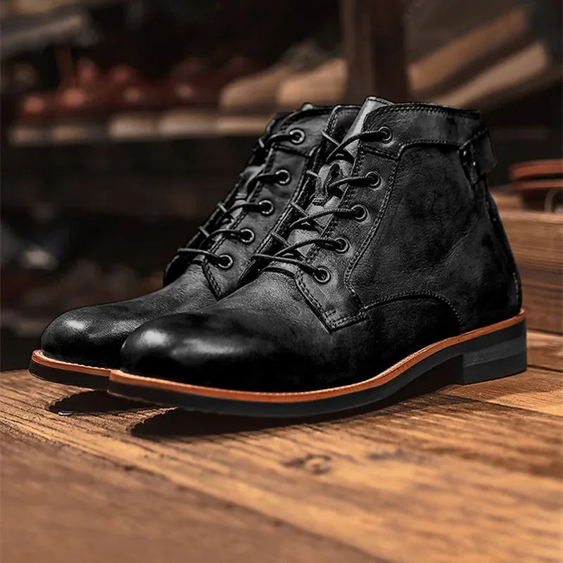 Men's Vintage Platform Ankle Boots