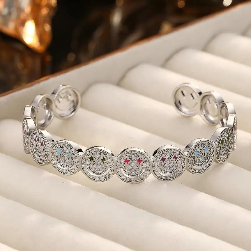 ⚡ Lightning Smiley Zircon Bracelet