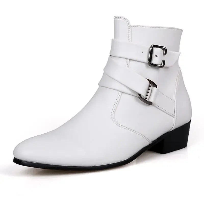 Men's Buckle Strap Chelsea Boots