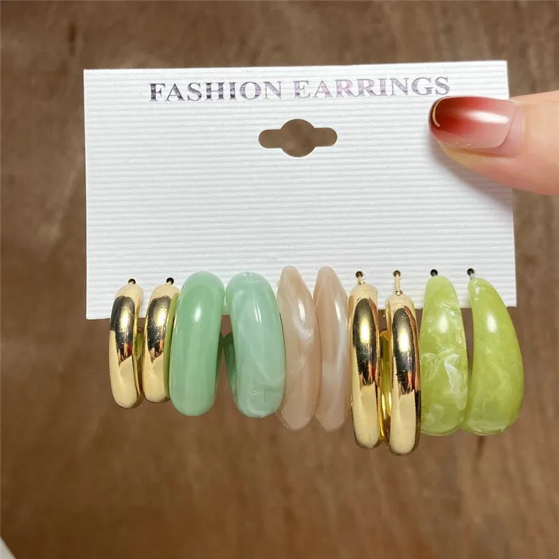 Earrings Set Butterfly Acrylic