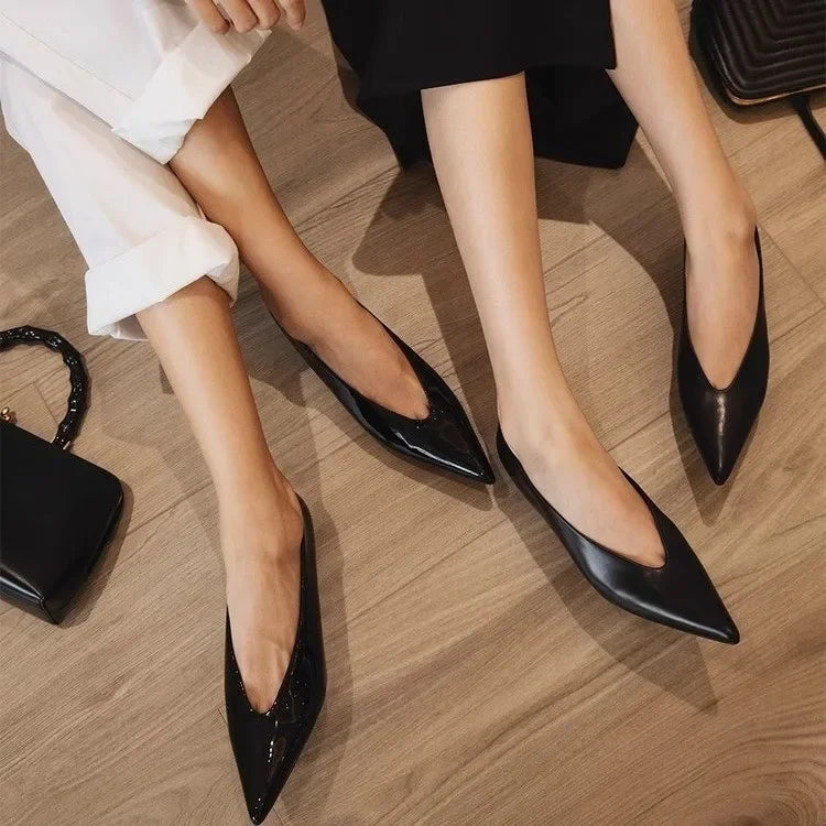 Women's Pointed-Toe Low-Heel Pumps