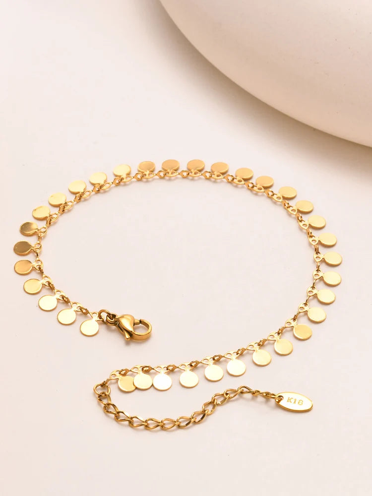 Waterproof Coin Charm Anklet