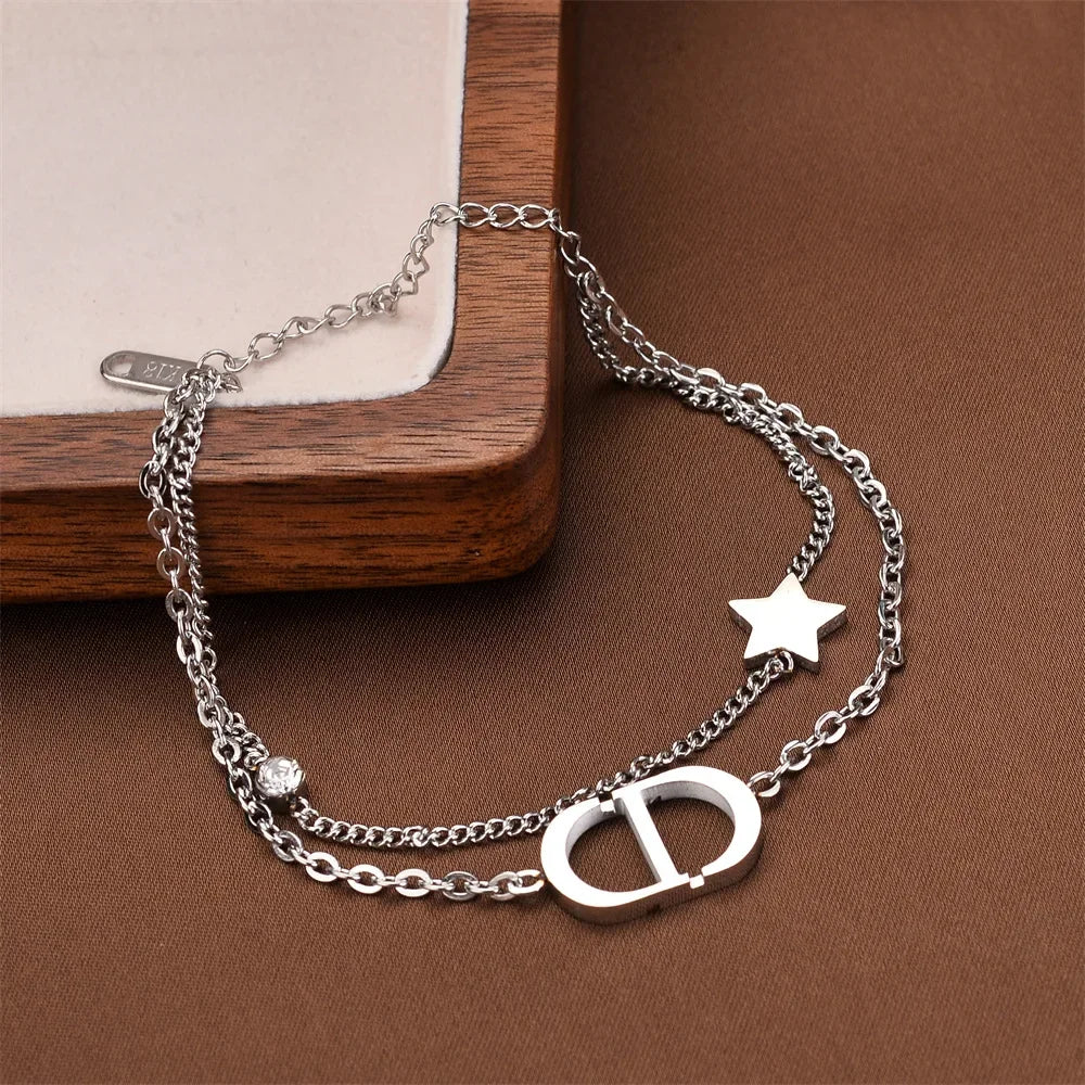 ⭐ Titanium Steel Letter Star Bracelet