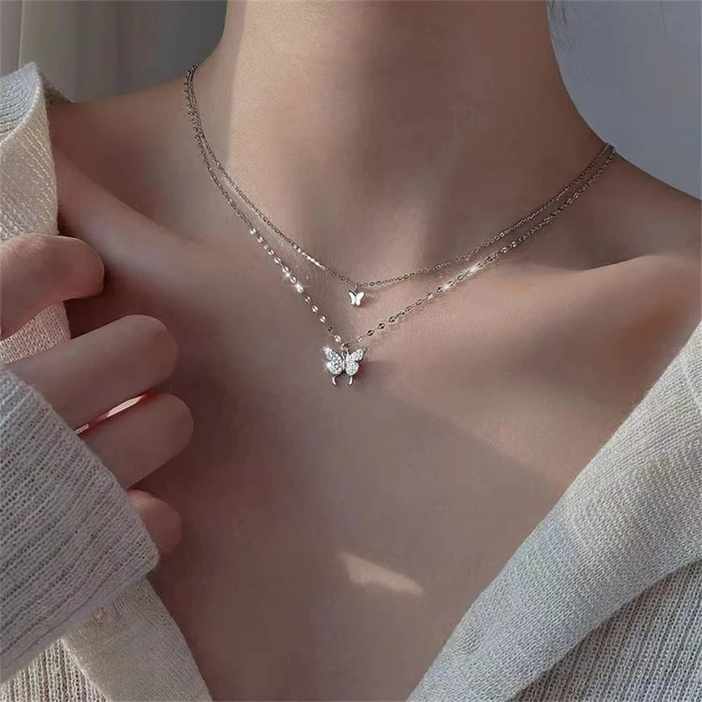 🦋 Butterfly Double Layer Necklace
