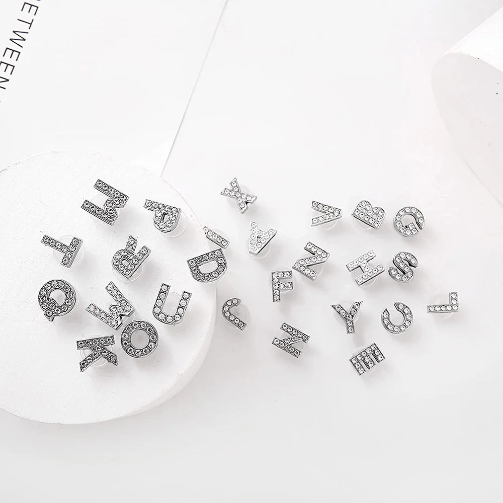 Rhinestone Letter Shoe Charms