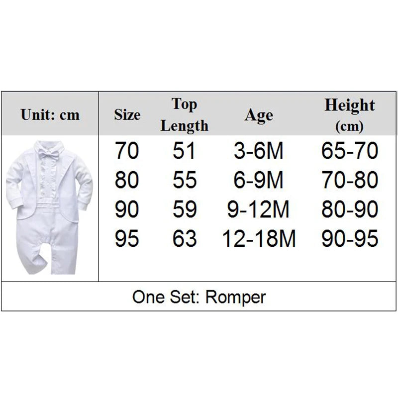 Baby Boy White Christening Romper