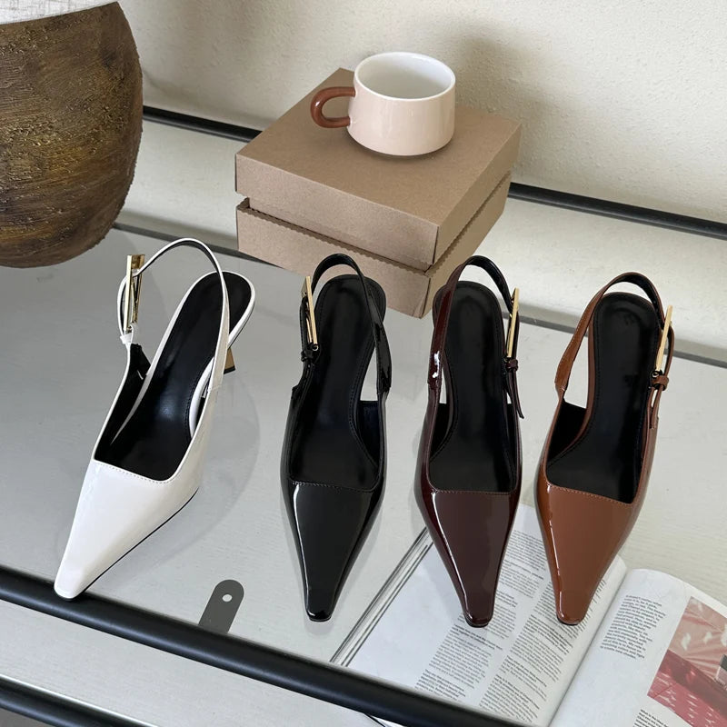 Women's Pointed-Toe Strap Slingback Pumps