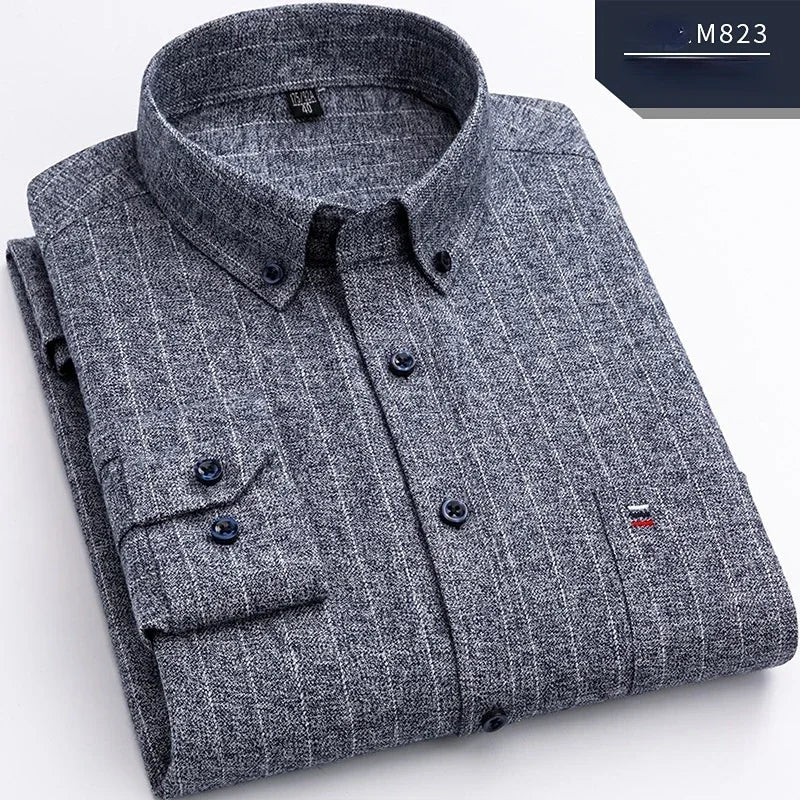 Men's Oversized Cotton Plaid Shirt