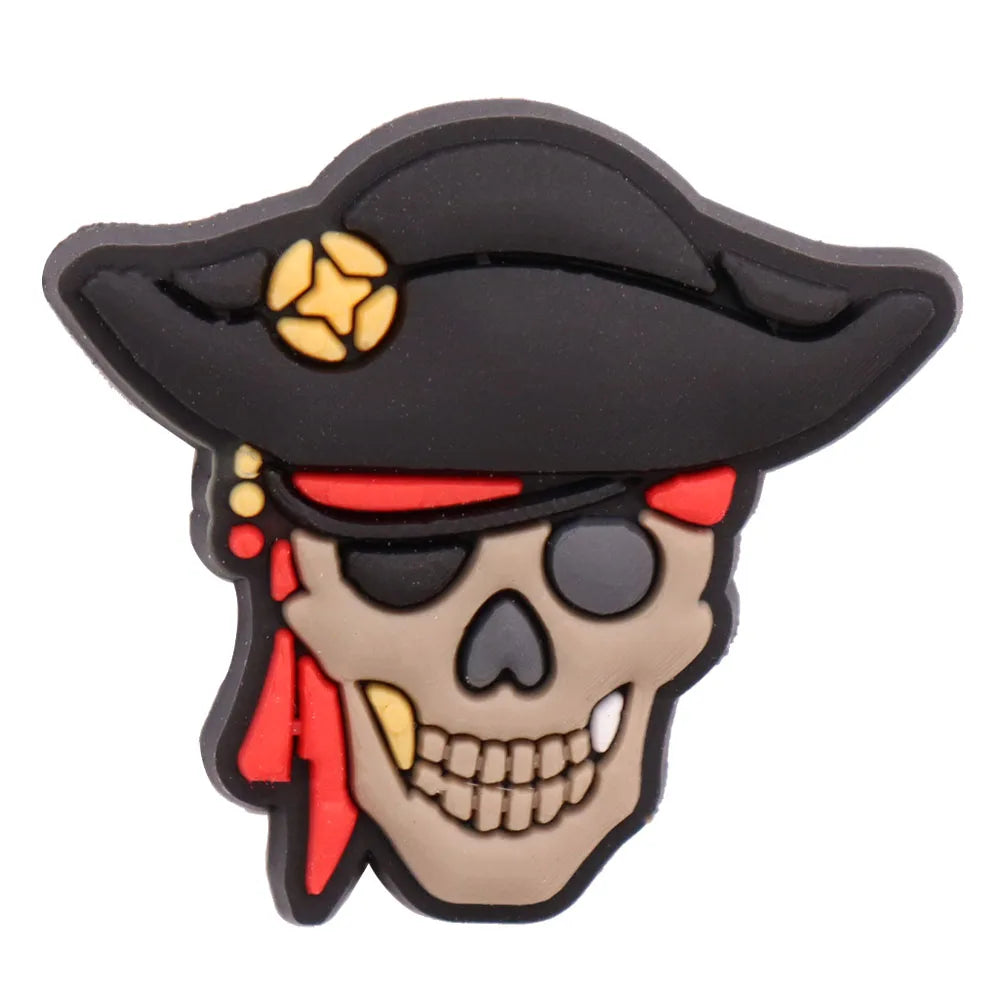 Pirate Skull Shoe Charms