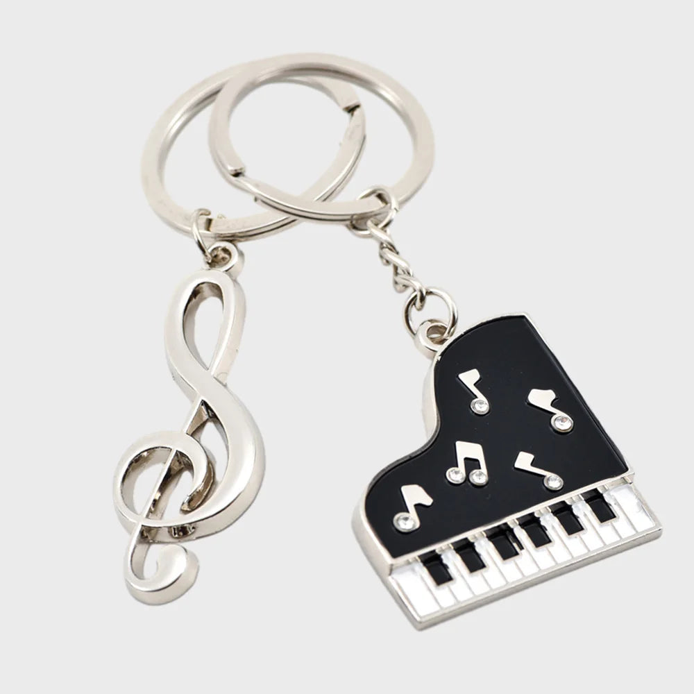 Metal Piano Note Keychain