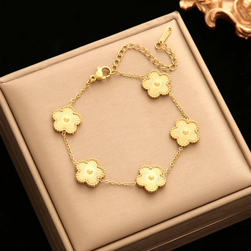 🌸 EILIECK Flower Clover Jewelry Set