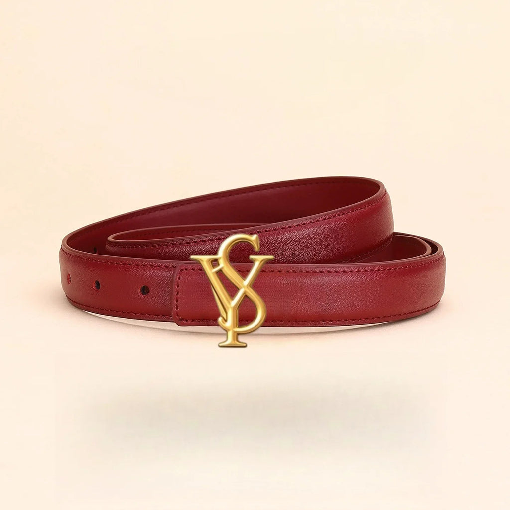 Women's Leather Belt with Alloy Buckle