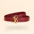 Women's Leather Belt with Alloy Buckle