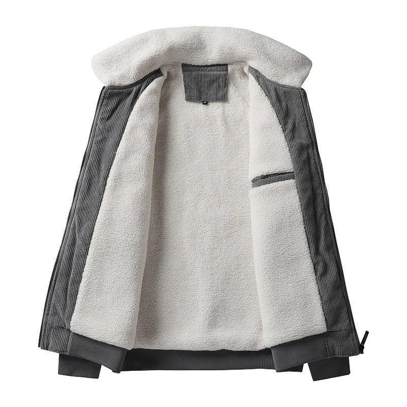 Men's Corduroy Fleece Short Parka