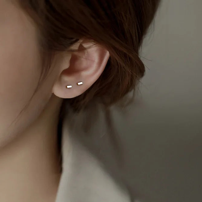 Tiny Metal Charm Stud Earrings