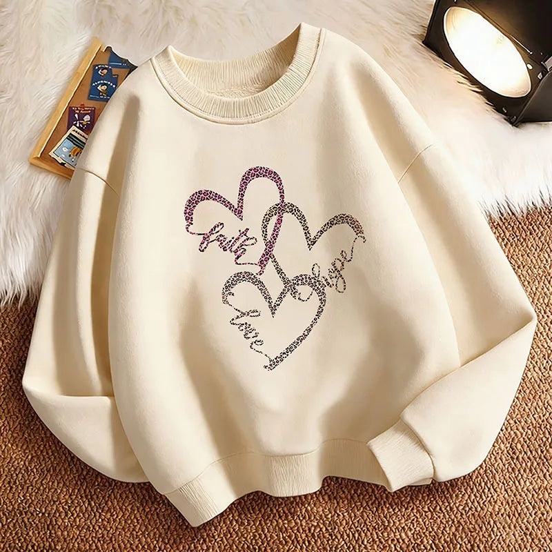 Kids Leopard Heart Sweatshirt