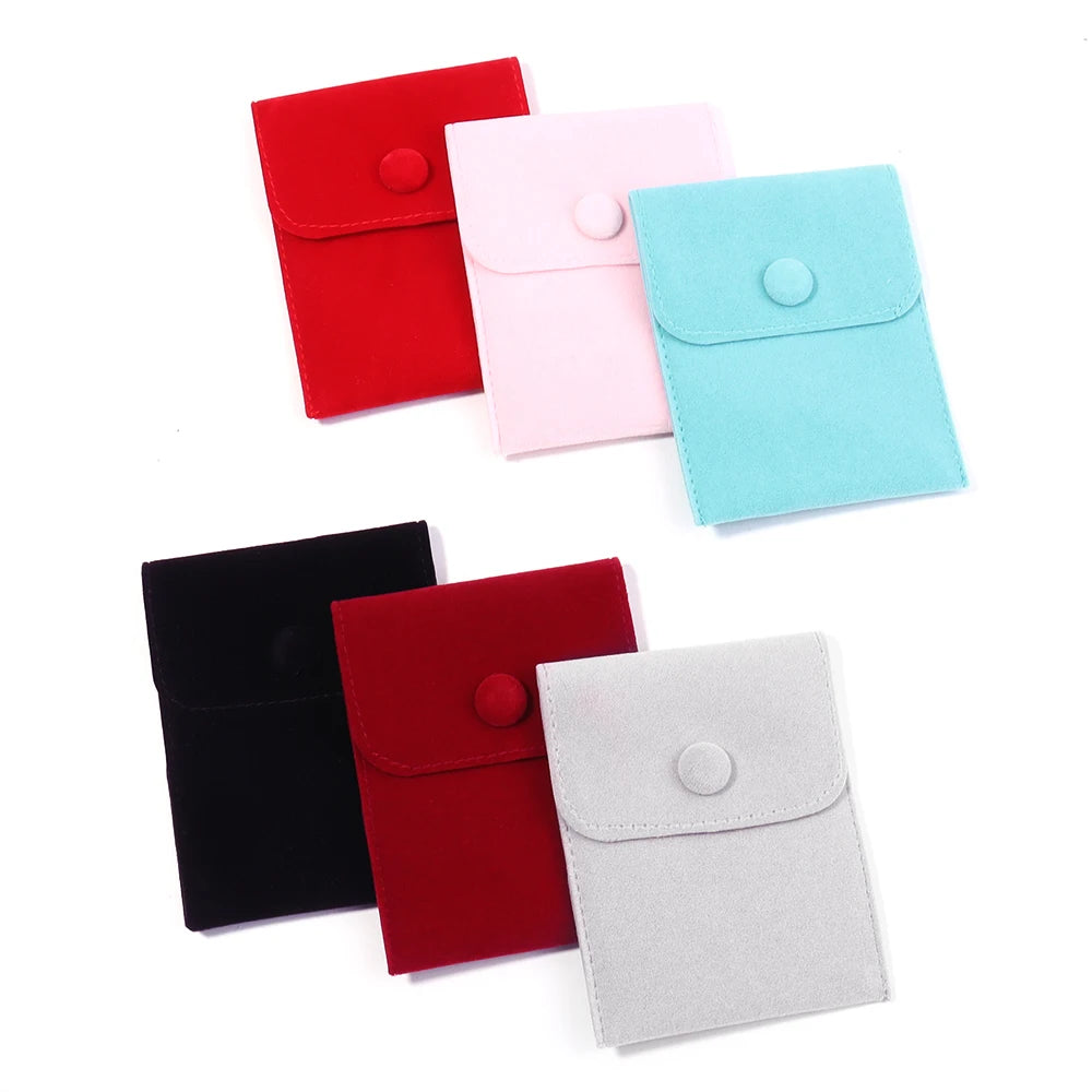 Soft Velvet Snap Jewelry Pouch