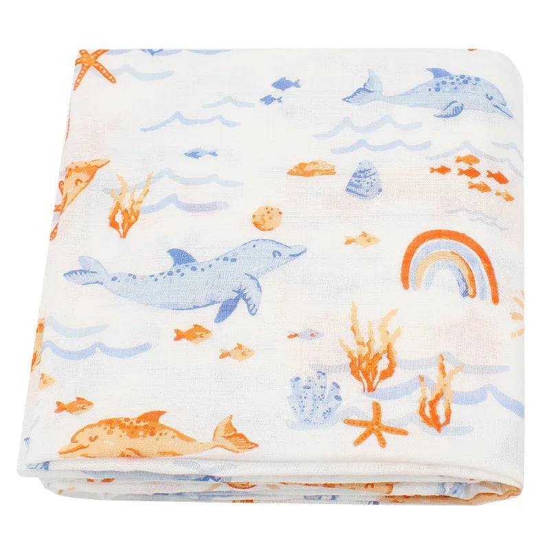 Bamboo Muslin Baby Swaddle Blanket 120cm