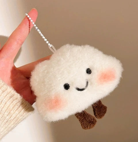 Plush Smile Cloud Keychain