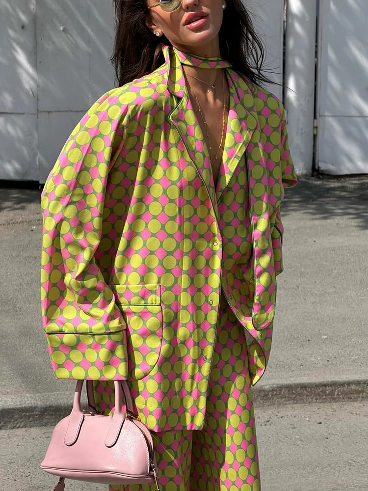 Vintage Print Shirt & Pants Set