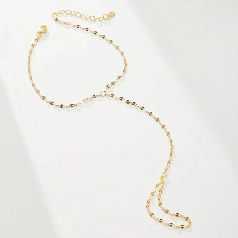 🔗 Gold Hand Chain Ring Bracelet