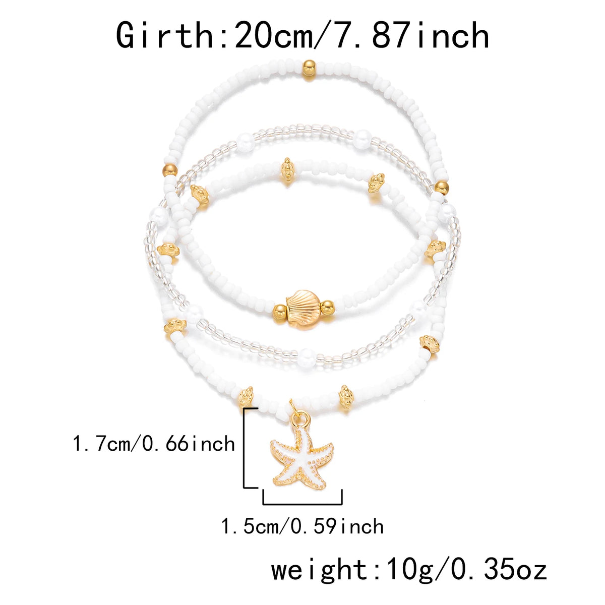Handmade Shell & Starfish Anklet